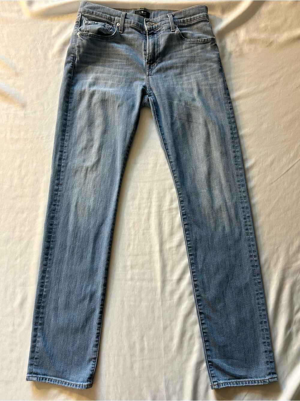 7 For All Mankind Light Wash Slim Straight Jeans Size 32